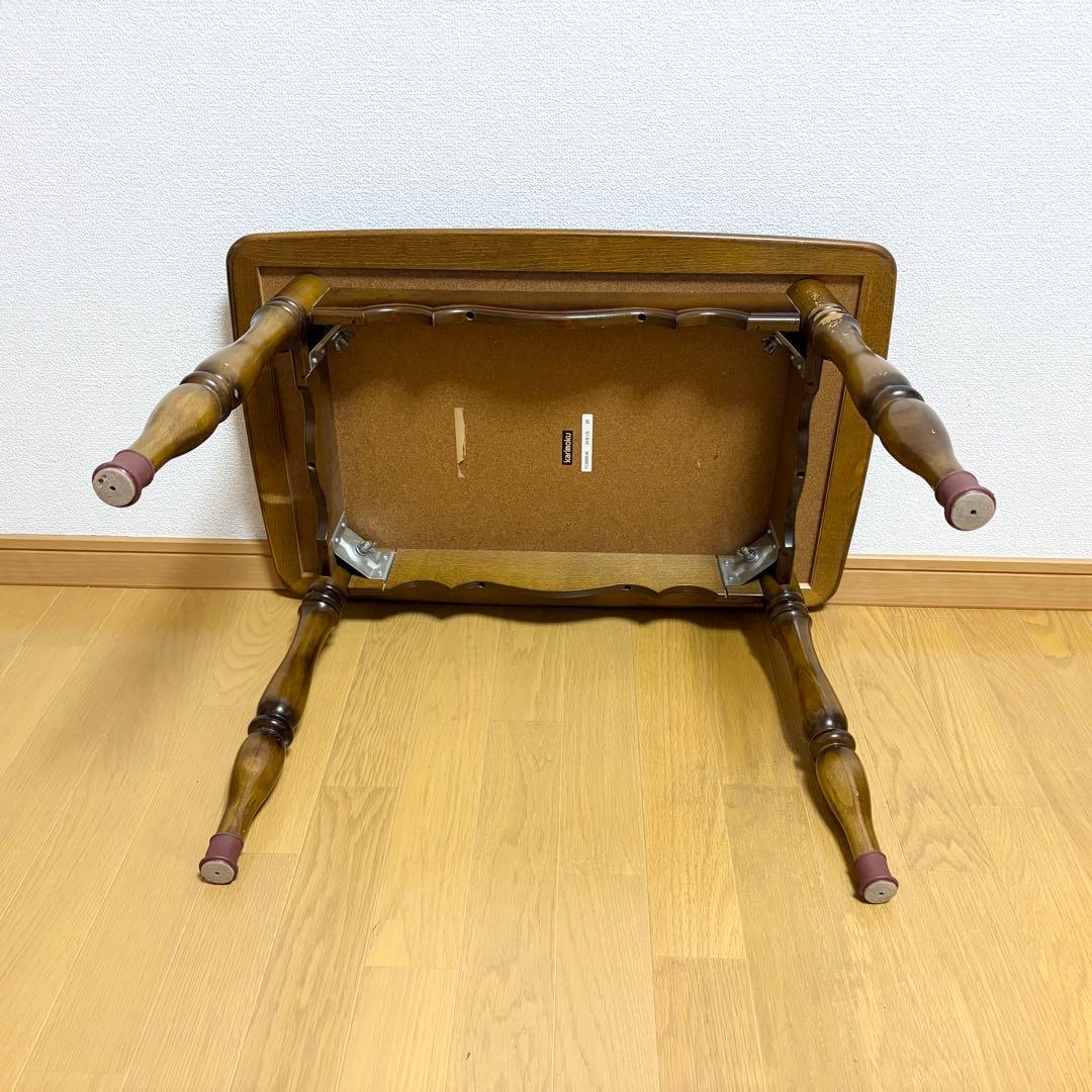 【オールドカリモク】コロニアル　サイドテーブル　リビングテーブル　昭和レトロ