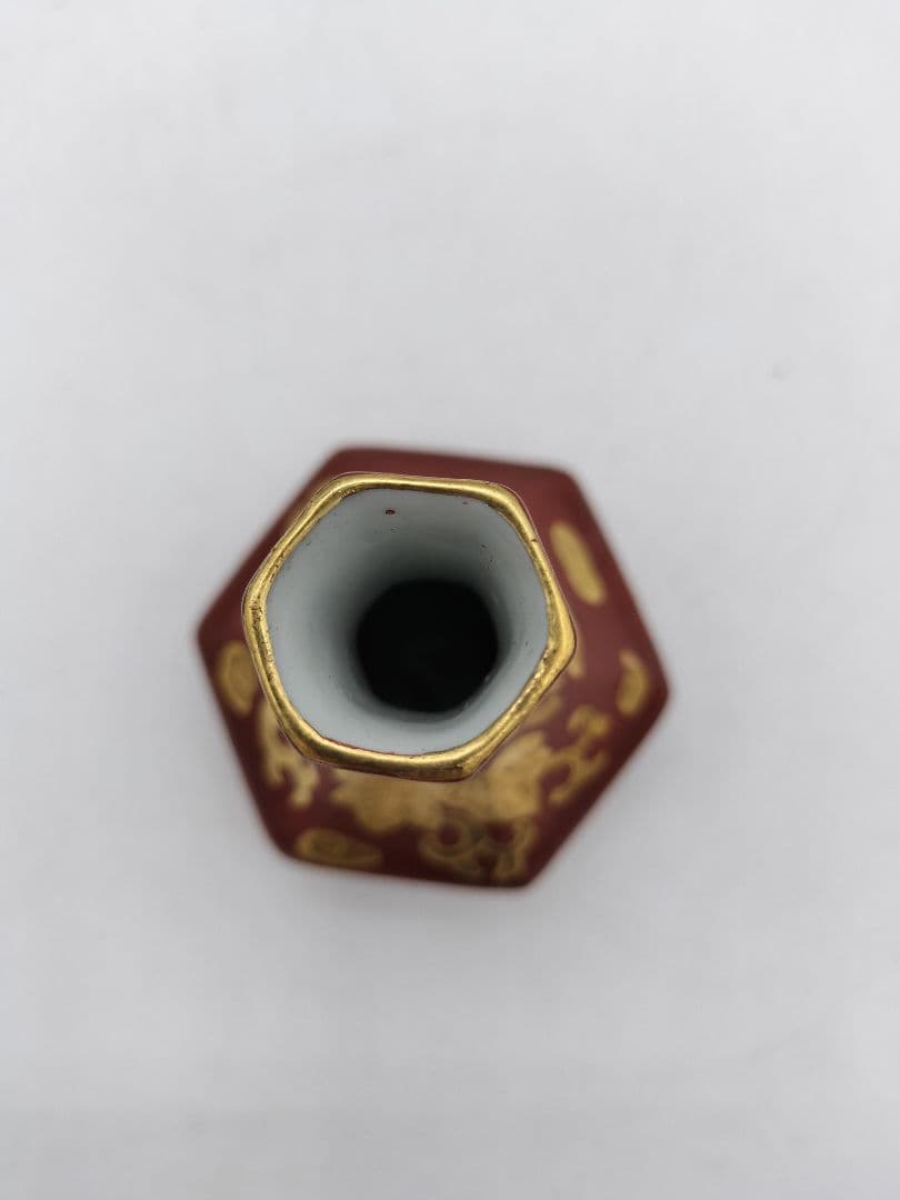 c726 煎茶　箸立 赤金襴 平安春峰 茶道具 古物