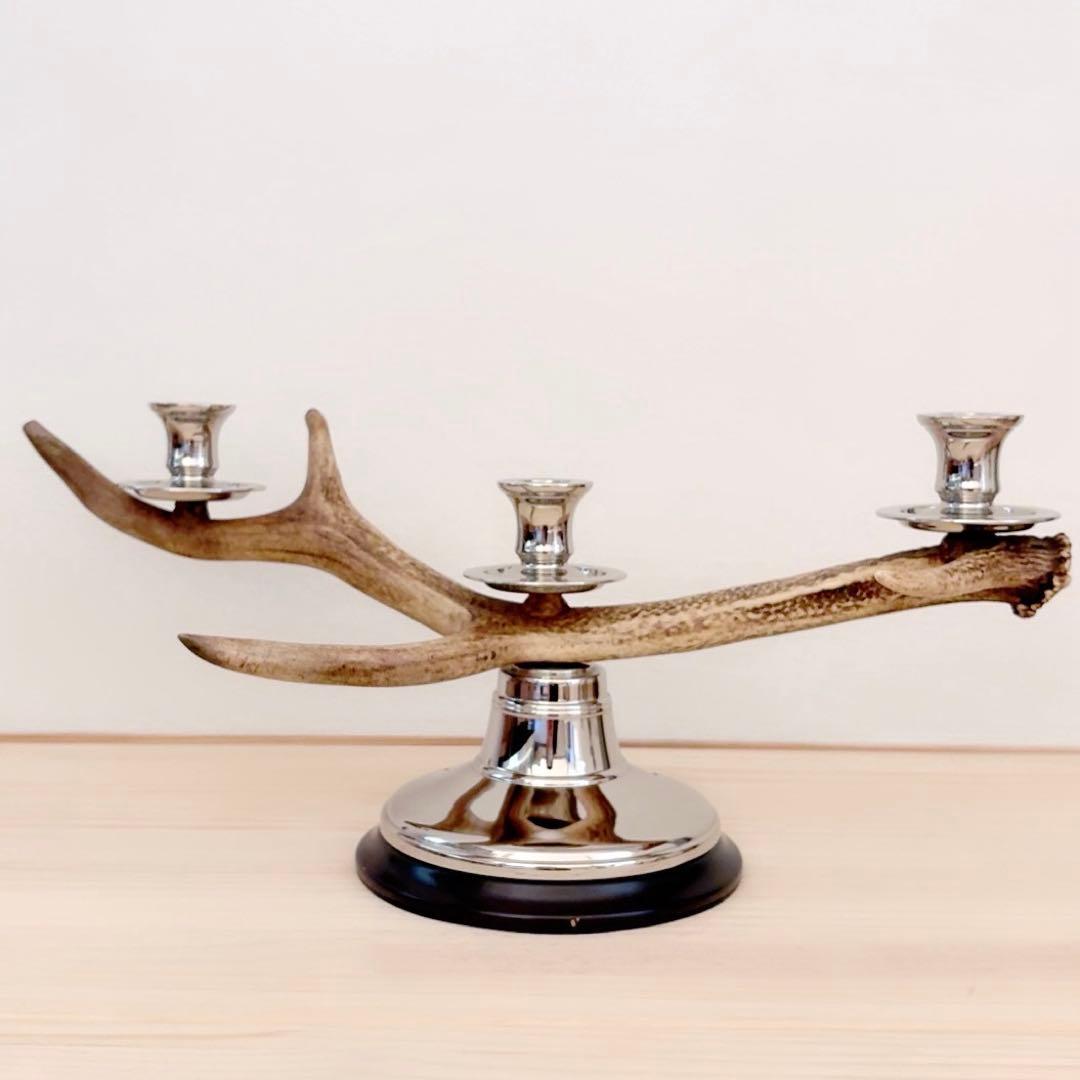 ラルフローレン 鹿角 キャンドルスティック 3灯 アンティーク コレクション