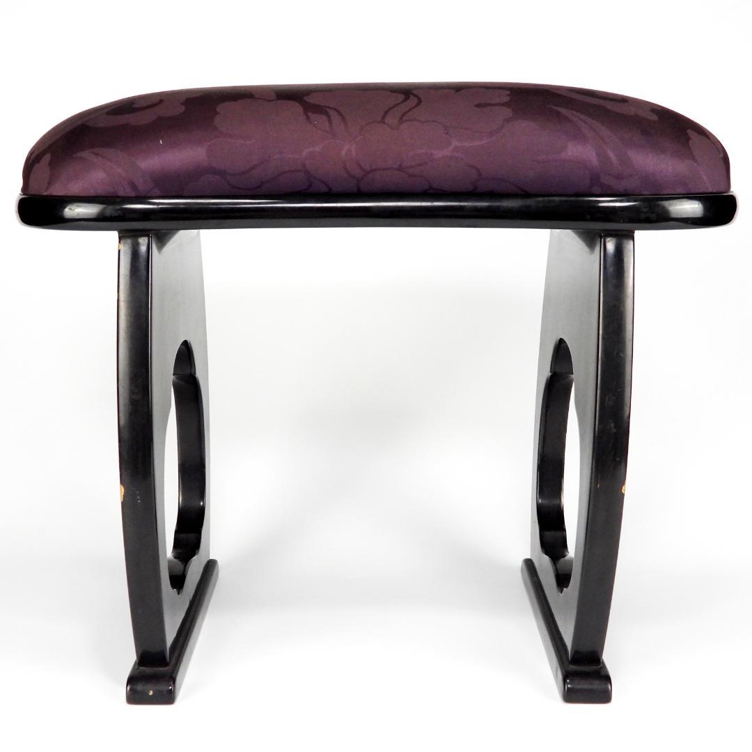 時代物 唐草金蒔絵 脇息 肘置 黒塗 木製