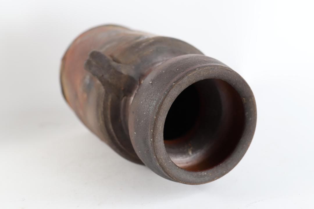 備前 人間国宝 伊勢崎淳 耳付 花生 共箱