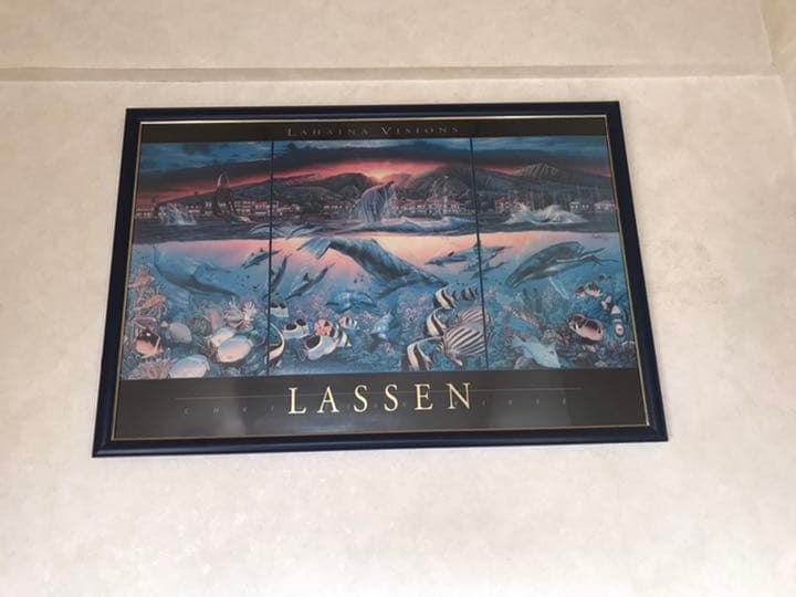 クリスチャン.リース.ラッセン作　大型　海　イルカ　鯨　魚達の　図柄作品　です