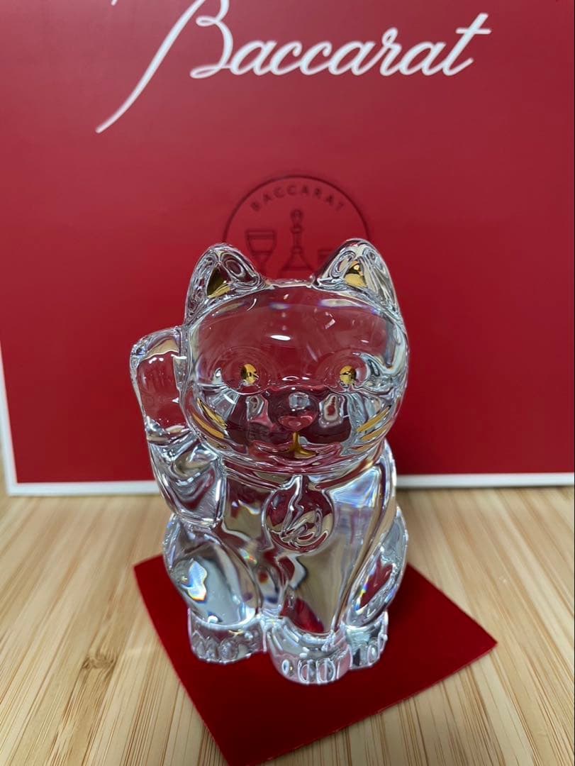 ★新品 bacarrat 招き猫 バカラ 藤原丈一郎 クリスタル 猫