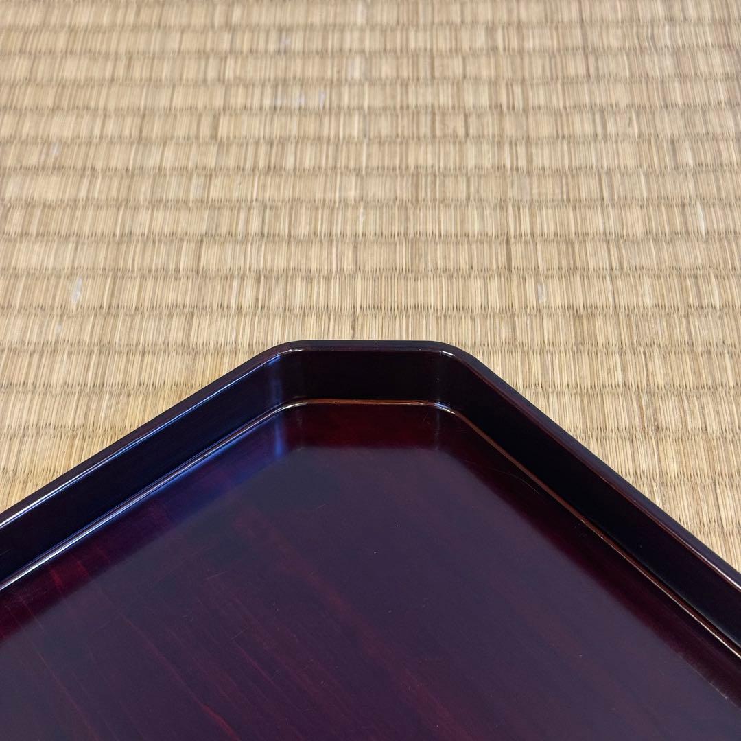 大徳寺形 溜塗 縁高 5客 共箱 弁当箱 茶懐石道具 木製漆器