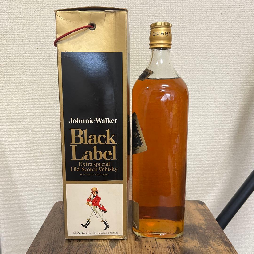 未開封　ジョニーウォーカー ブラック　金キャップ 白紋章　黒ラベル　古酒　希少