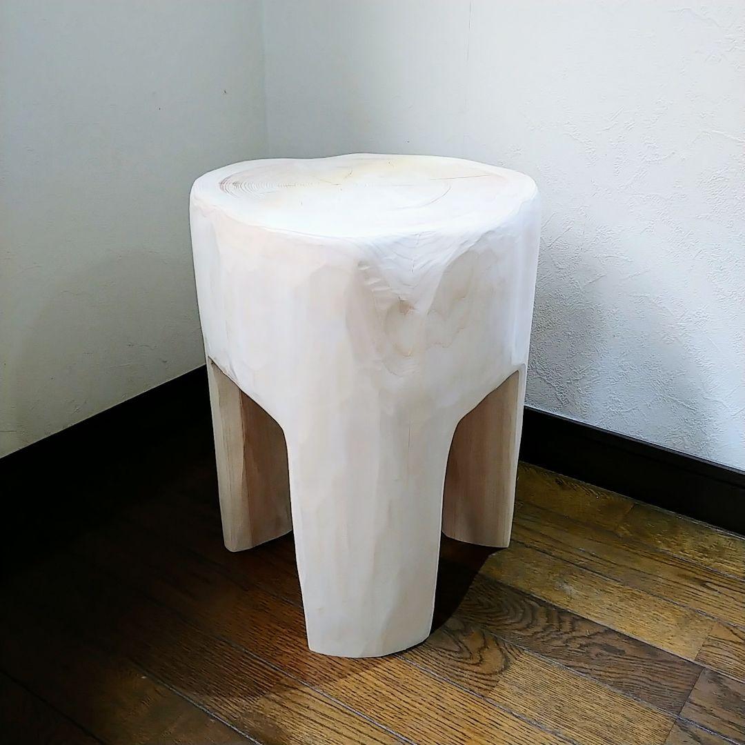 丸太スツール　丸太椅子　サイドテーブル ヒノキ