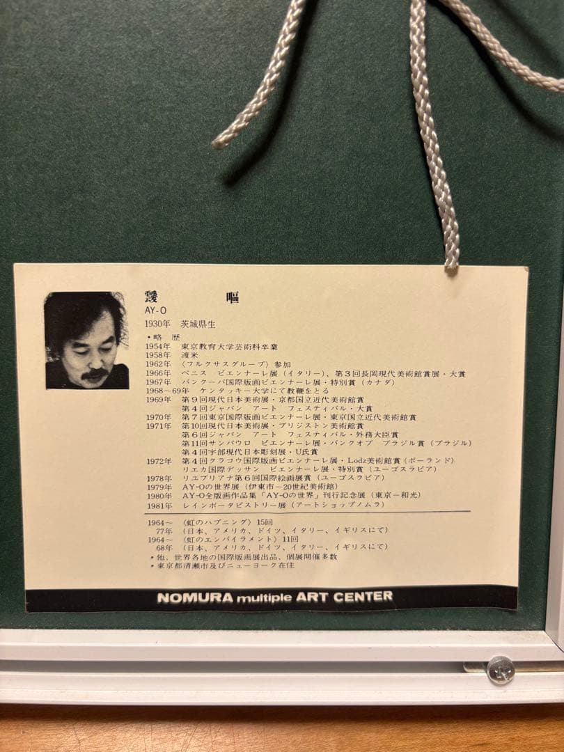 靉嘔 AY-O シルクスクリーン 1982年