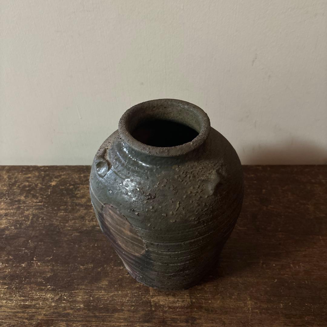 景色の良い窯変備前壺　花器　骨董　古道具　アンティーク　古民芸　古陶磁　検:李朝