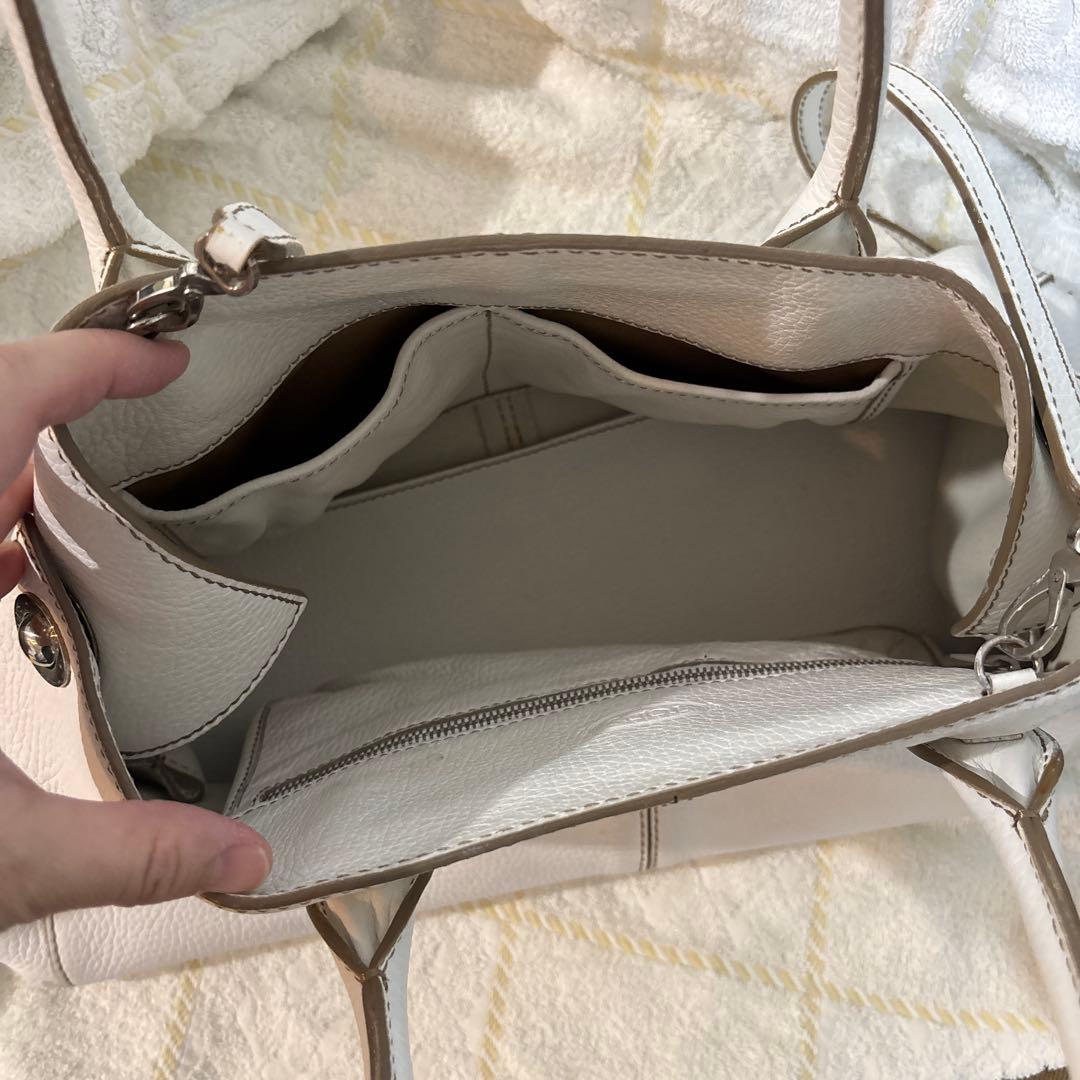 専用　TOD'S ホワイトレザー ハンドバッグ美品