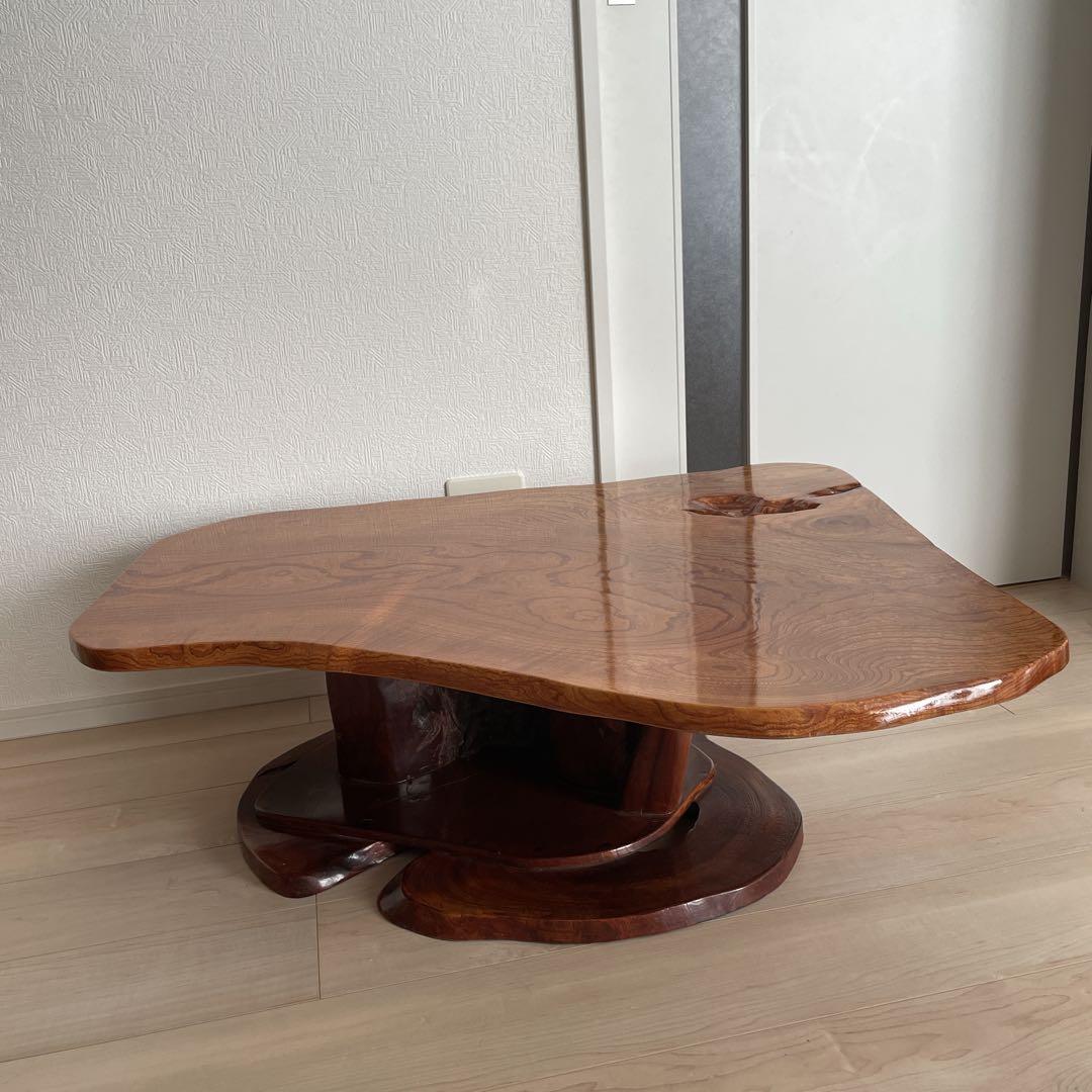 一枚板　おしゃれ木製 ちゃぶ台　おしゃれ座卓