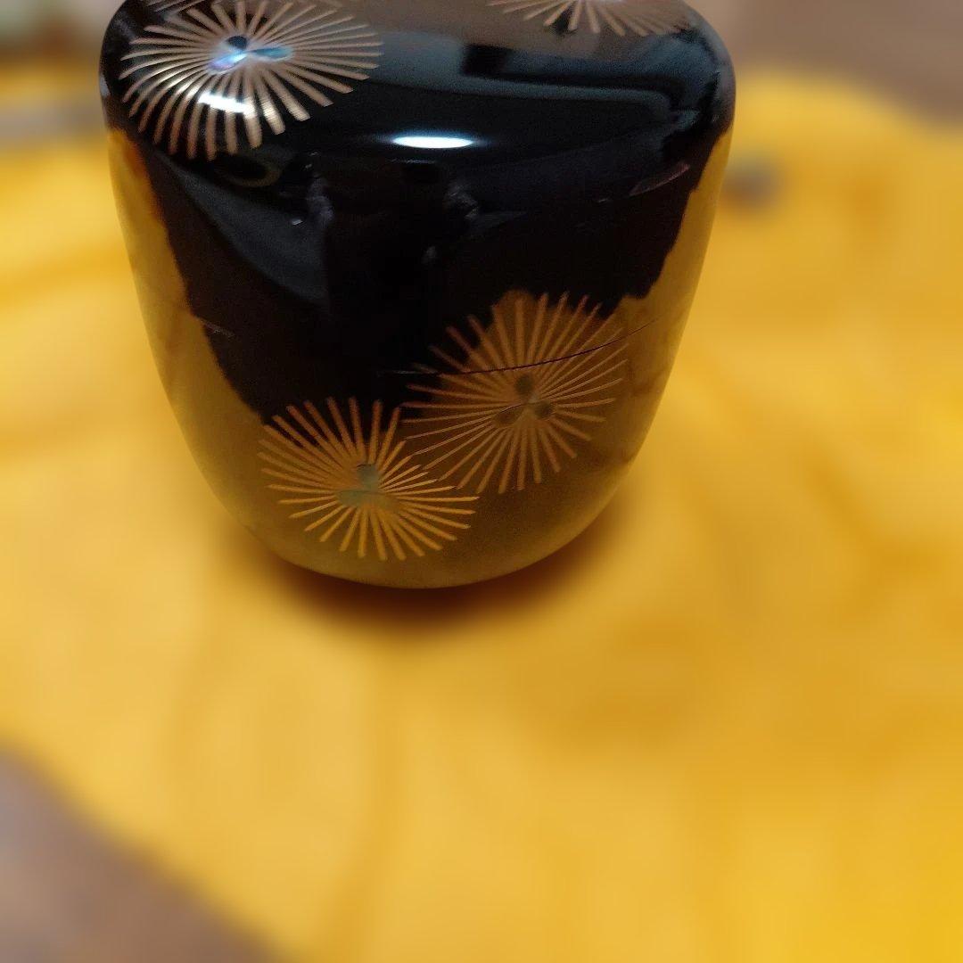 茶道具　なつめ　唐松蒔絵　中棗　松雲　輪島塗　木箱入り