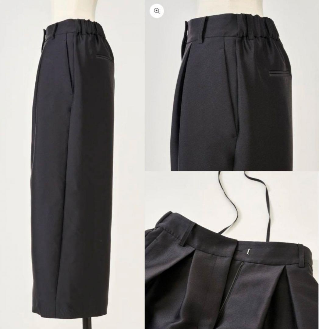 新品タグ付き★heve サテンフレアガウチョパンツ　ブラック36