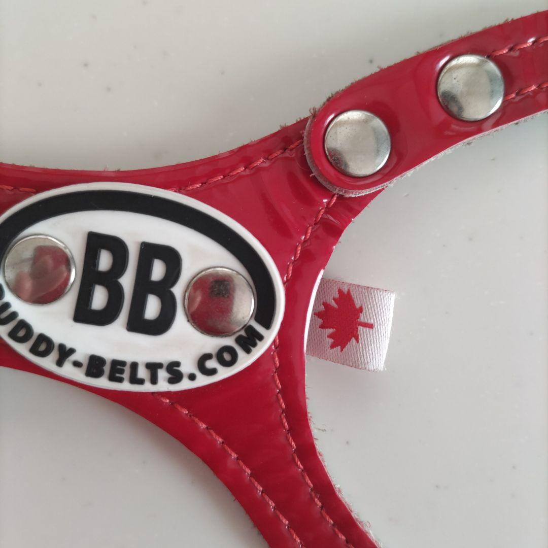 バディベルト ハ－ネスBBベルト ６号エナメル！レッド スワロフスキー付き