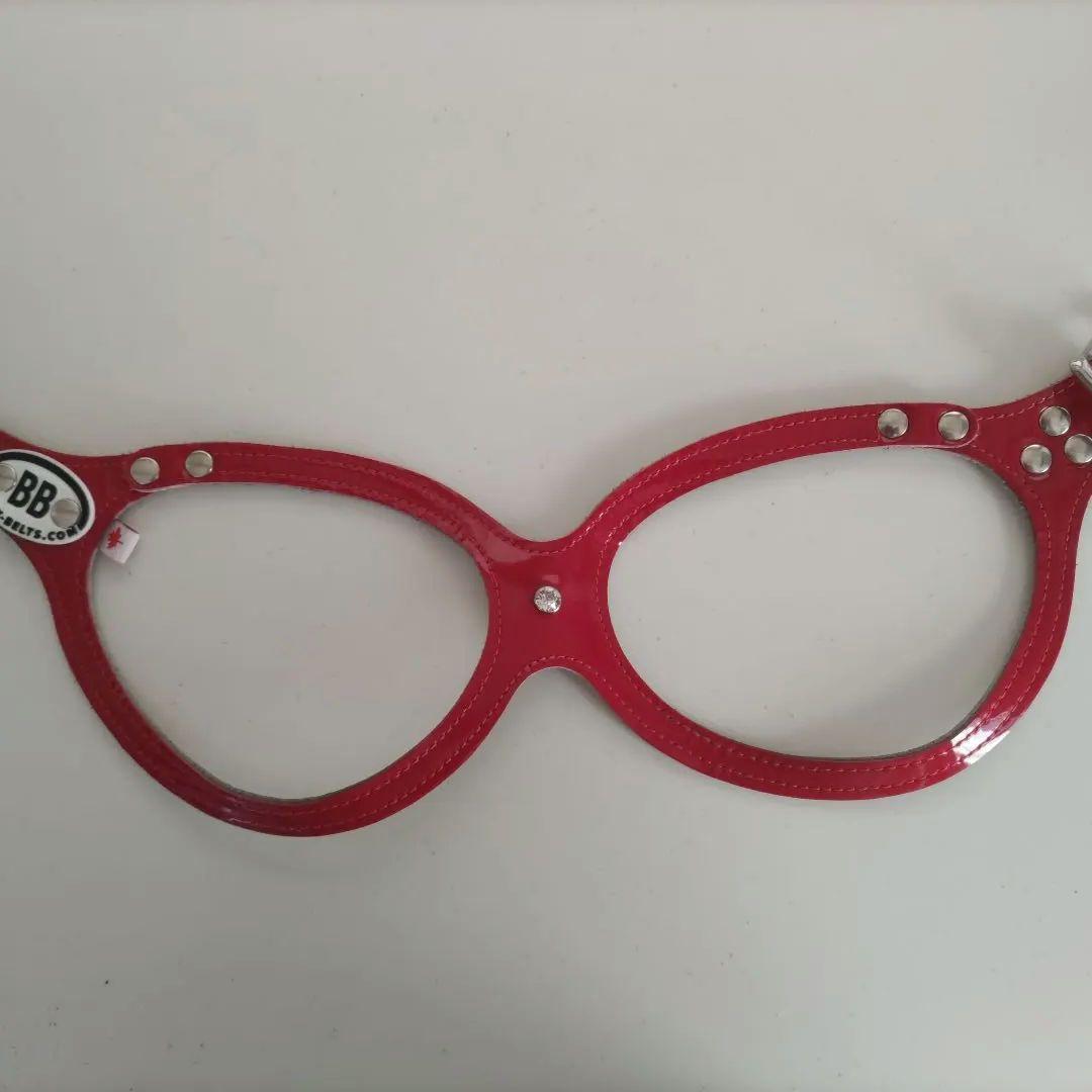 バディベルト ハ－ネスBBベルト ６号エナメル！レッド スワロフスキー付き