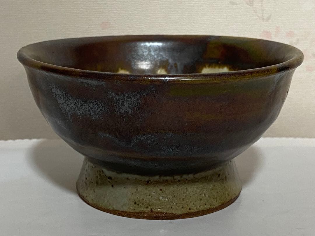 ♦民藝 ぐい呑み 益子焼 流し掛け 酒器 昭和時代初期 作品 古美術 骨董品