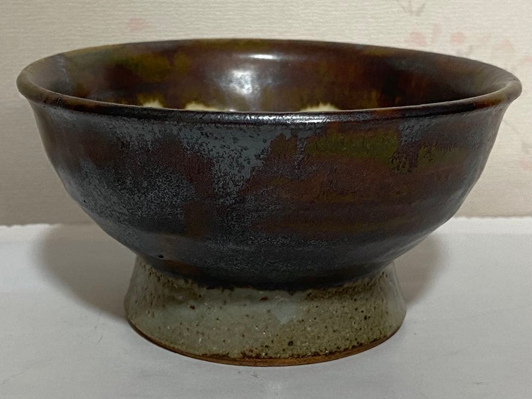 ♦民藝 ぐい呑み 益子焼 流し掛け 酒器 昭和時代初期 作品 古美術 骨董品