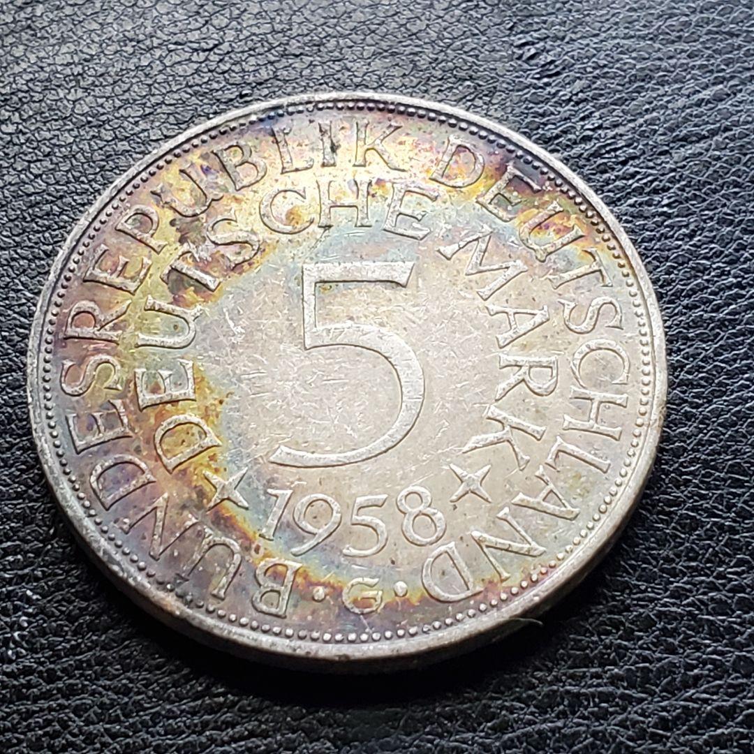 860.　1958年　銀貨　ドイツ　5マルク　