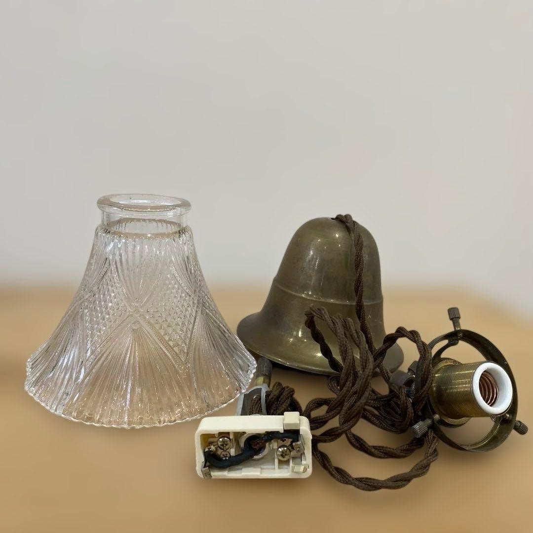 ペンダントライト　モモナチュラル　ガラス　真鍮　３個セット　照明