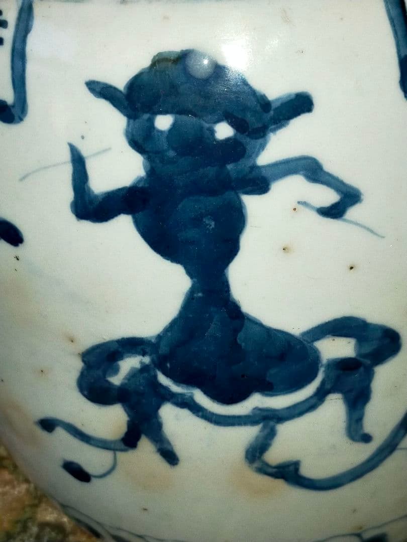 ♥時代　染付♥　水指　茶道具　骨董　古玩