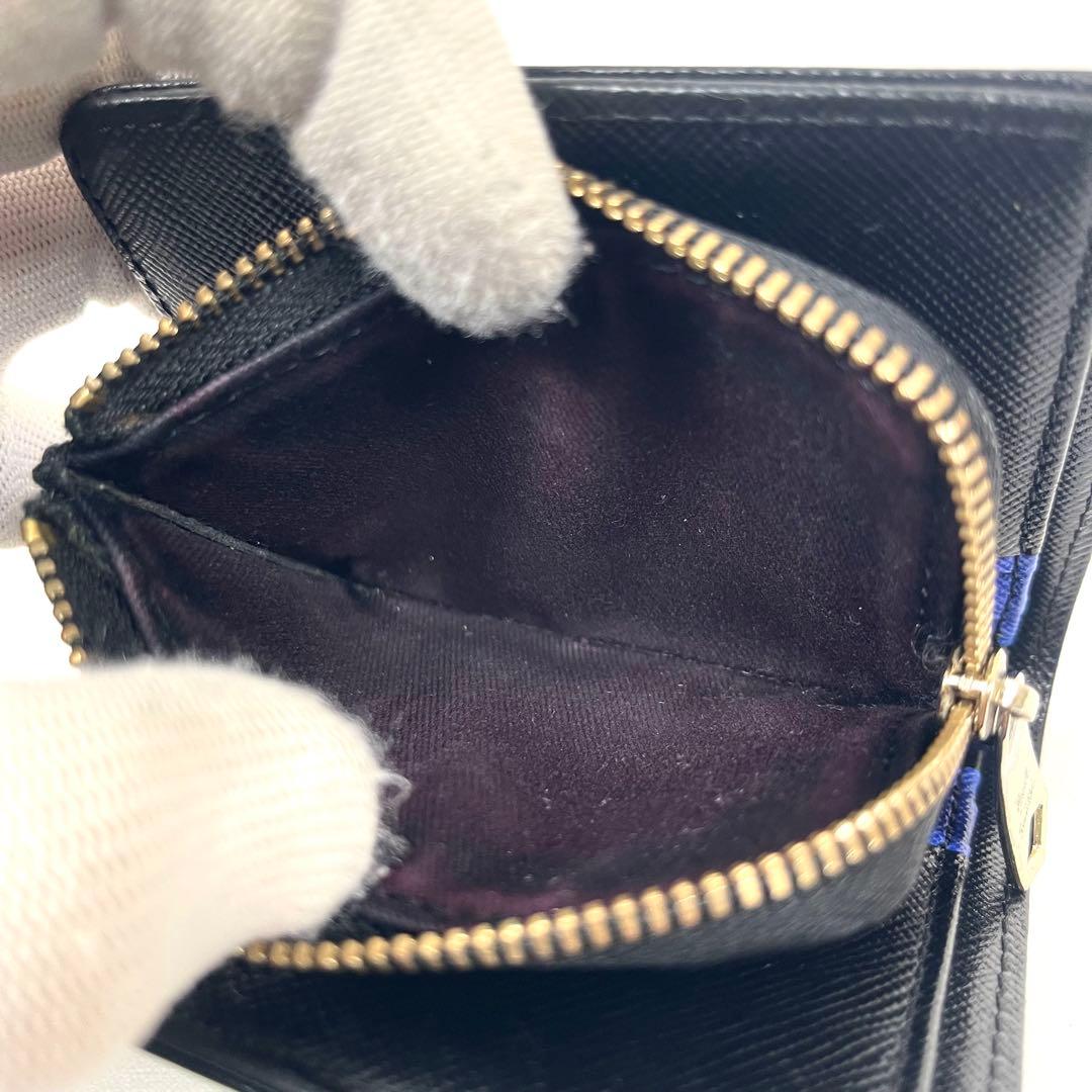 ポールスミス　二つ折り財布　ロゴプリント　サフィアーノ　ダブルフラップ　未使用級