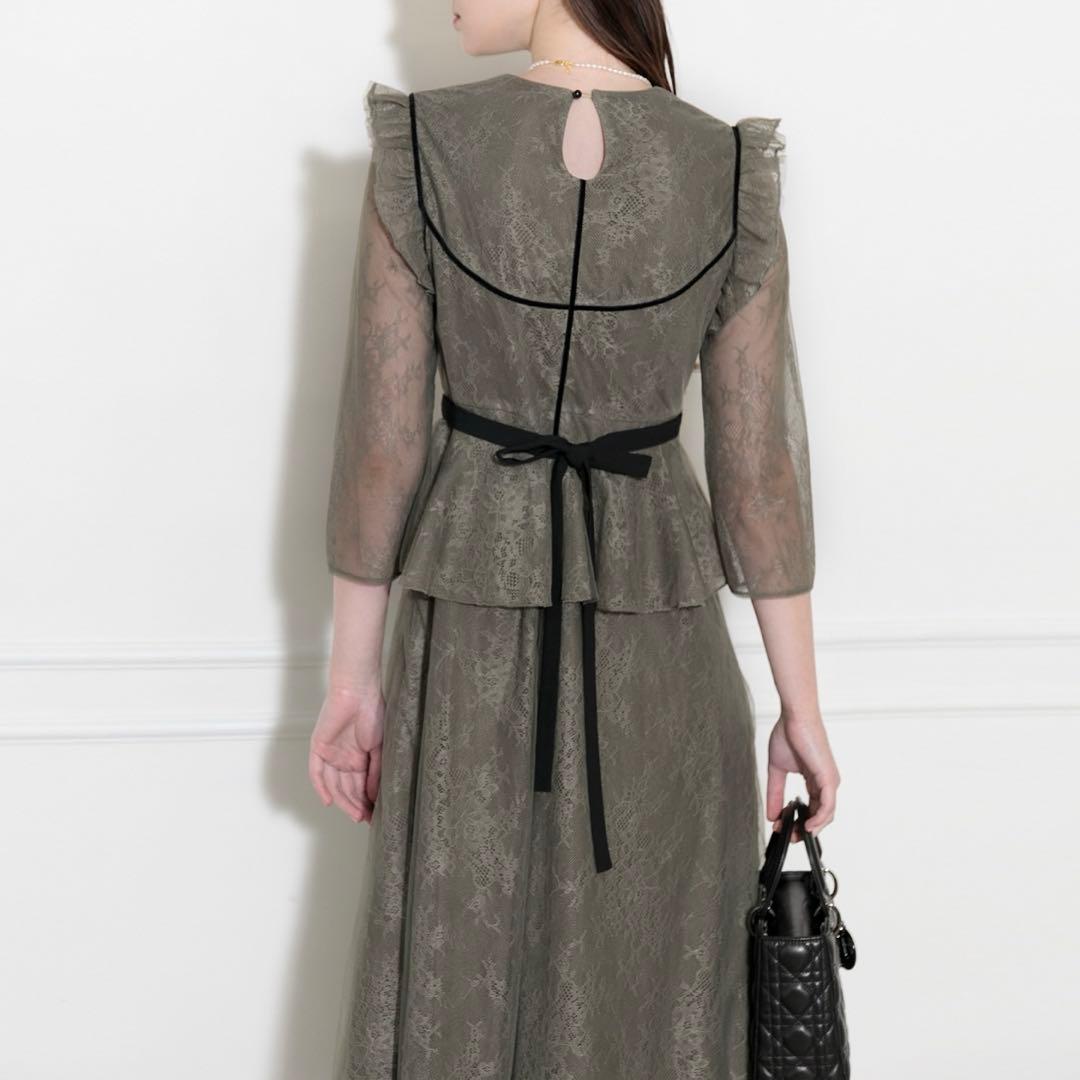 〜9/21値下げ) Leja 総レース花柄ロングワンピースドレス