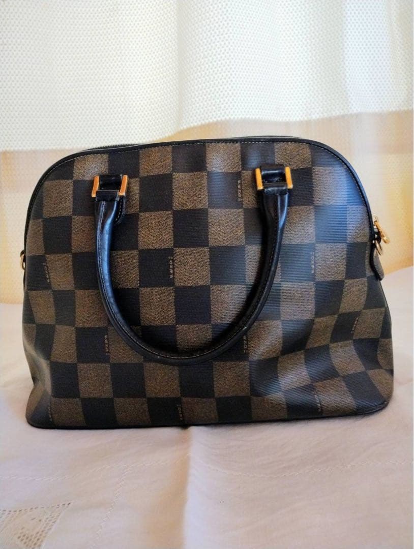 ビンテージ オールド フェンディ ペカン柄ブロックチェック 2wayトートバッグ