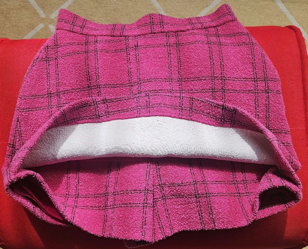 sheller/カラーツイードキュロット チェック柄 ピンク M