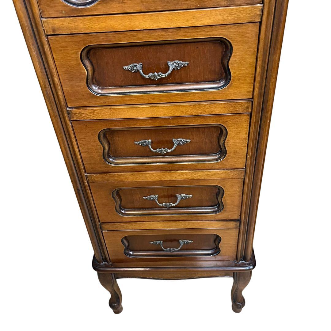 コンソールチェスト スリム 猫脚 鍵付属 ナチュラルブラウン