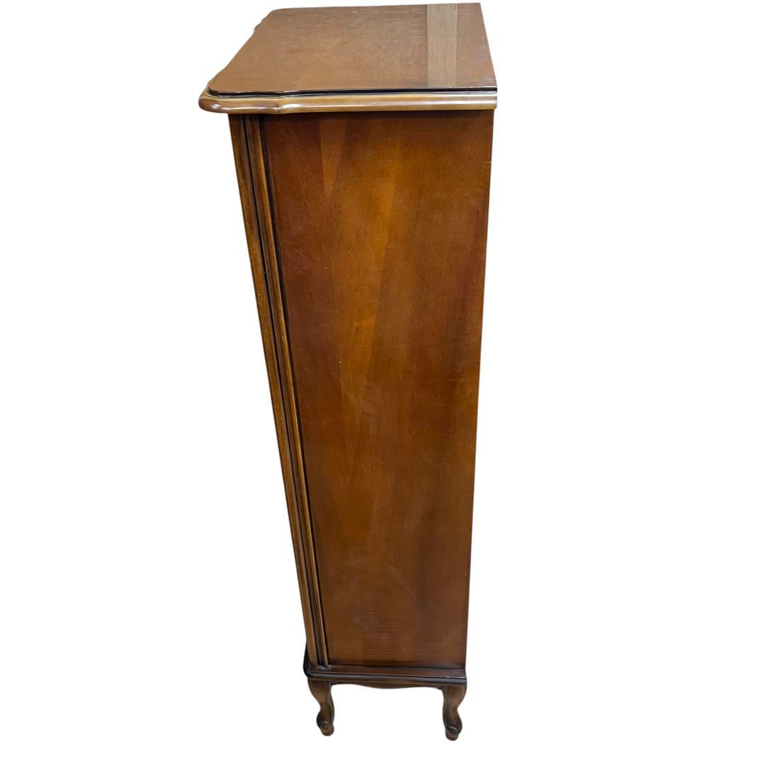 コンソールチェスト スリム 猫脚 鍵付属 ナチュラルブラウン