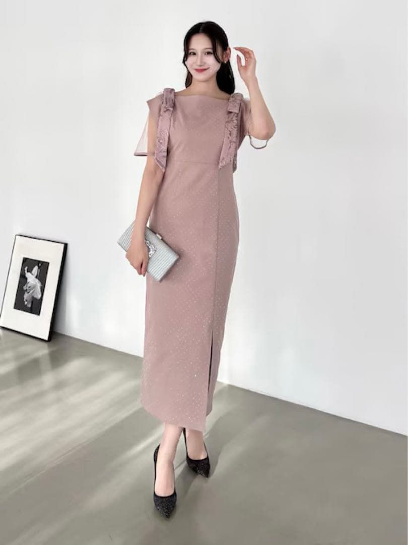 LEJA 2WAY Iラインドレスワンピースピンク　オケージョンドレス　結婚式