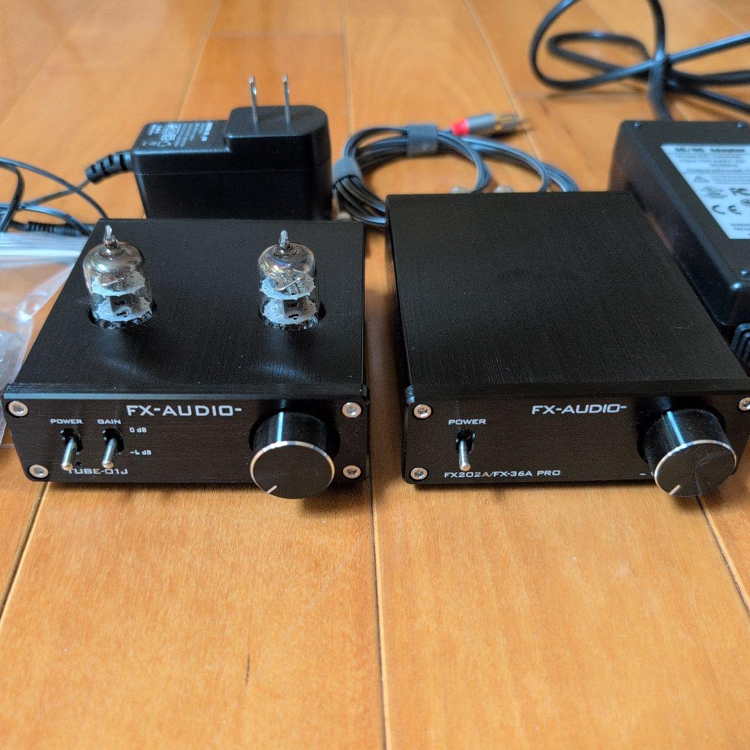 【美品】FX-AUDIO TUBE-01 & FX202A本体　RCA管付き