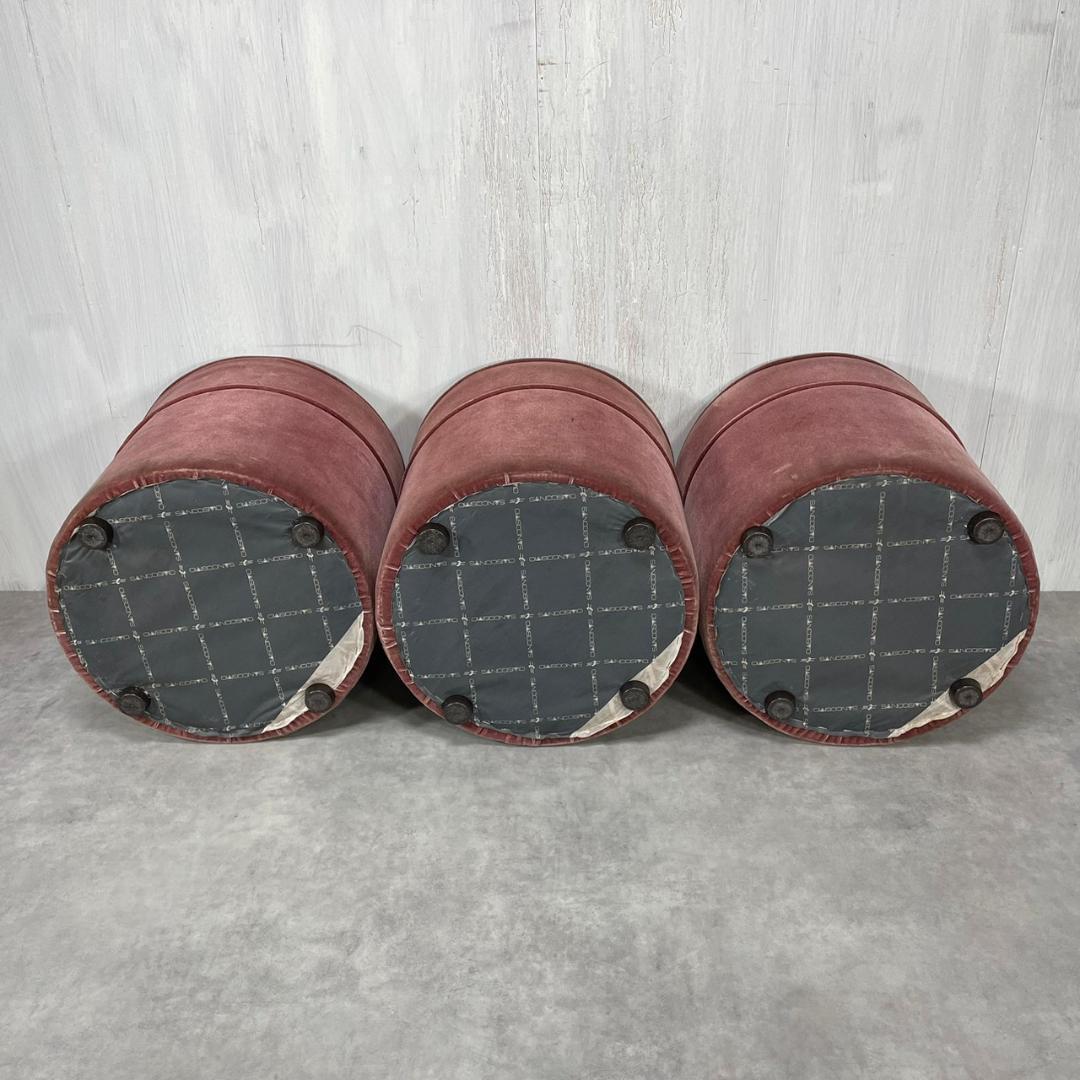 TiTi！ヴィンテージ モケット ピンクパープル スツール 業務用 レトロ