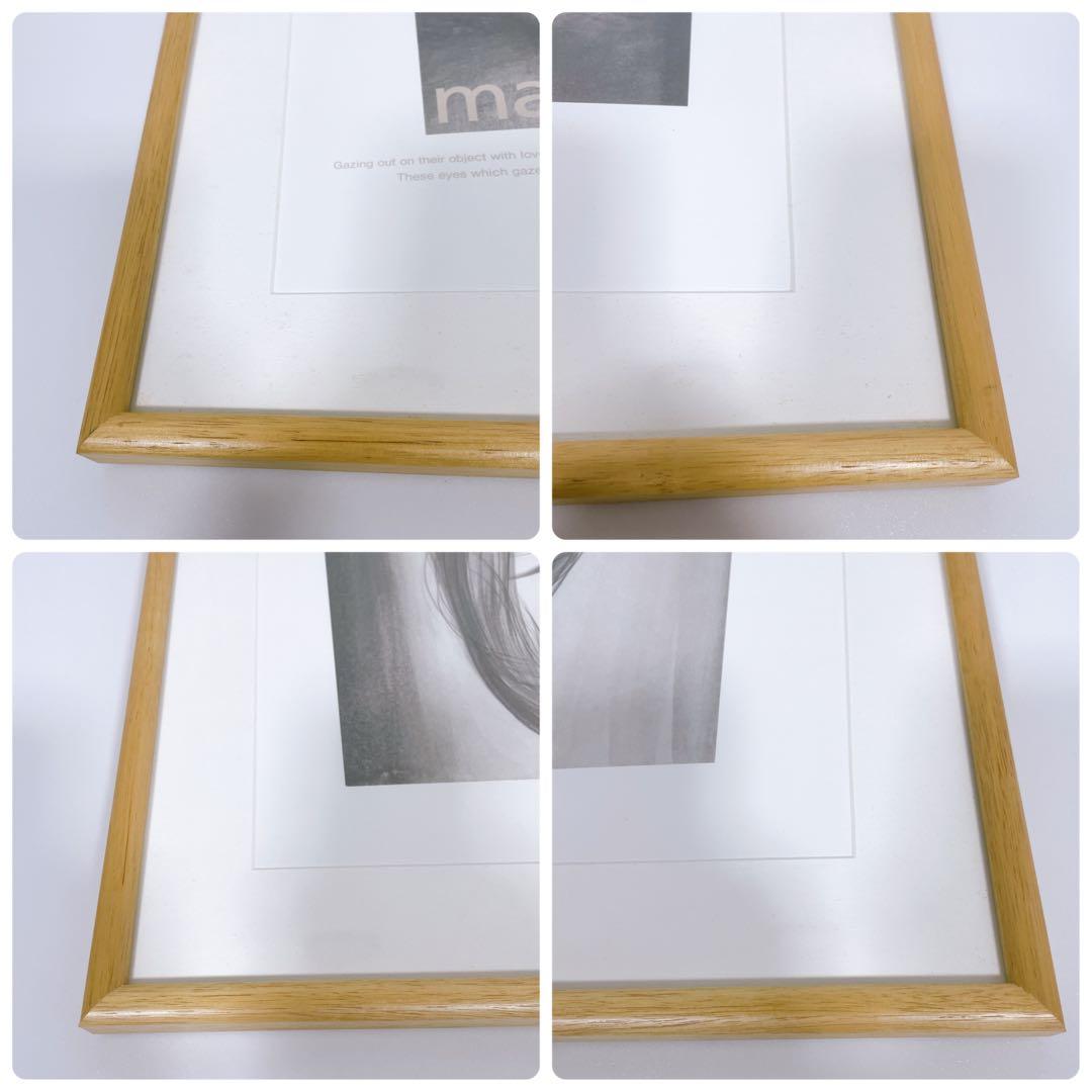 【美品送料込】鶴田一郎 まなざし 美人画 モノクロ アートポスター お洒落