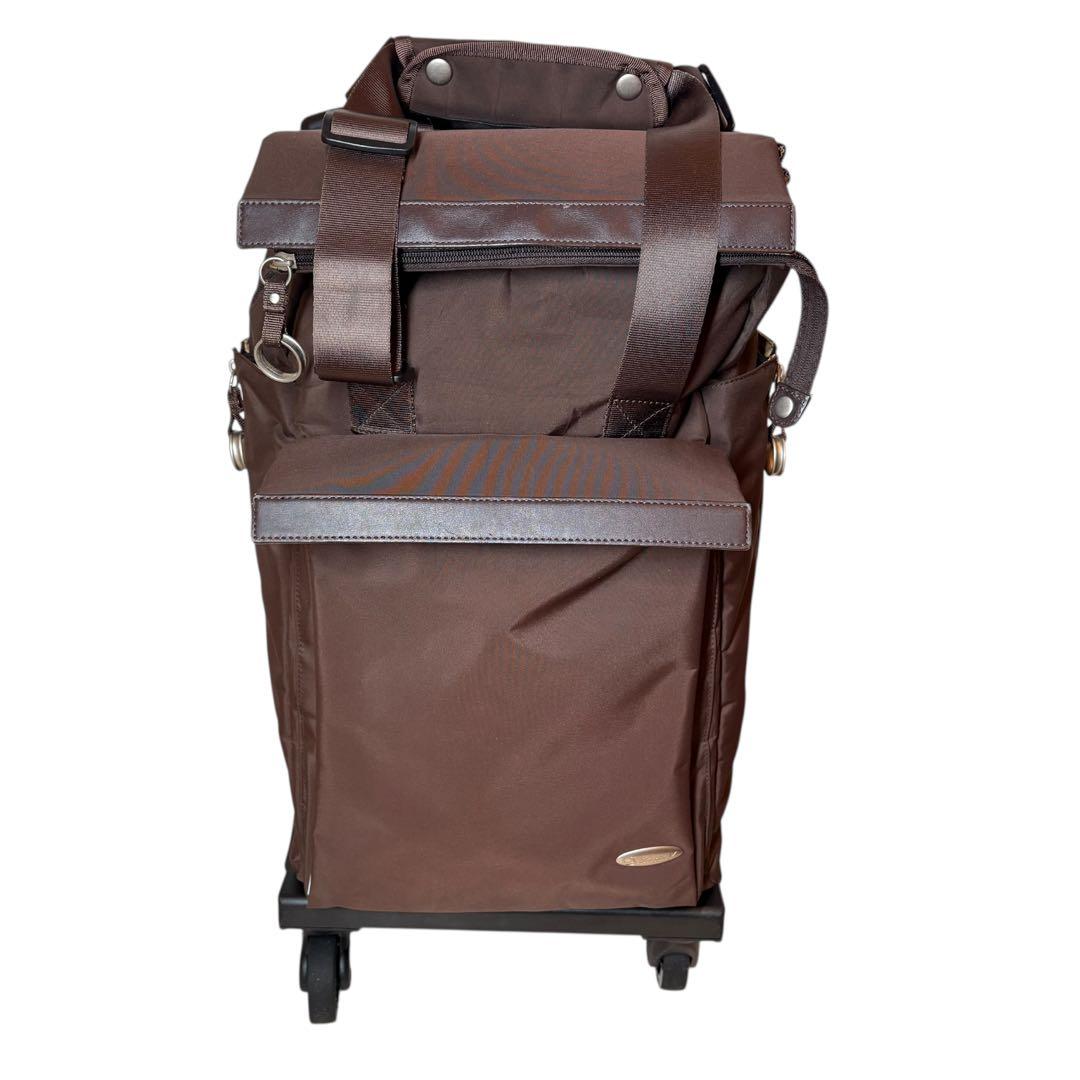 SWANY スワニー 4輪 ブレーキ付キャリーバッグ ブラウン