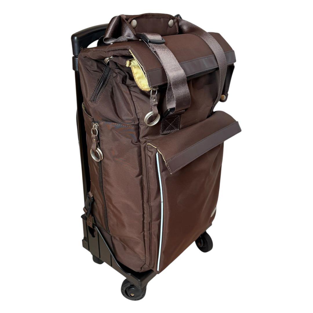 SWANY スワニー 4輪 ブレーキ付キャリーバッグ ブラウン