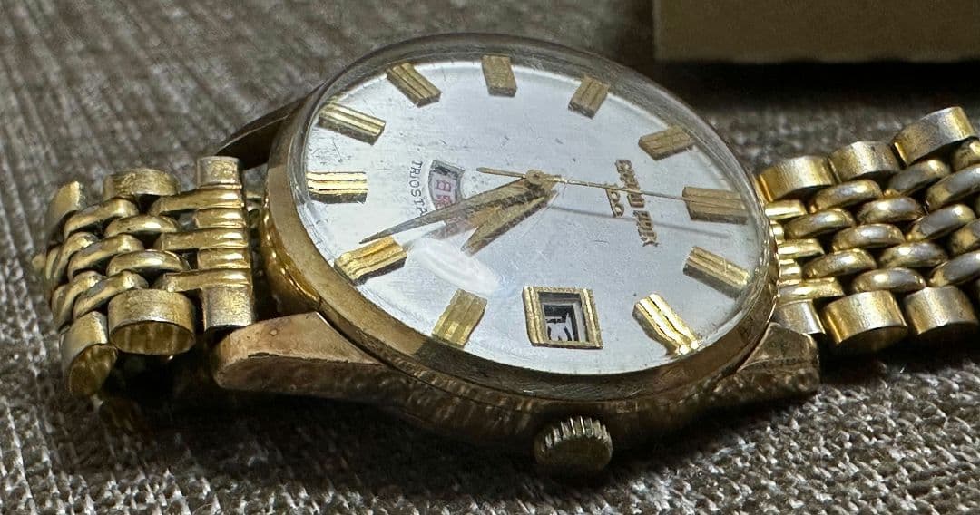 希少 100石 オリエント グランプリ100 トリオスタット 14KGF 動作品