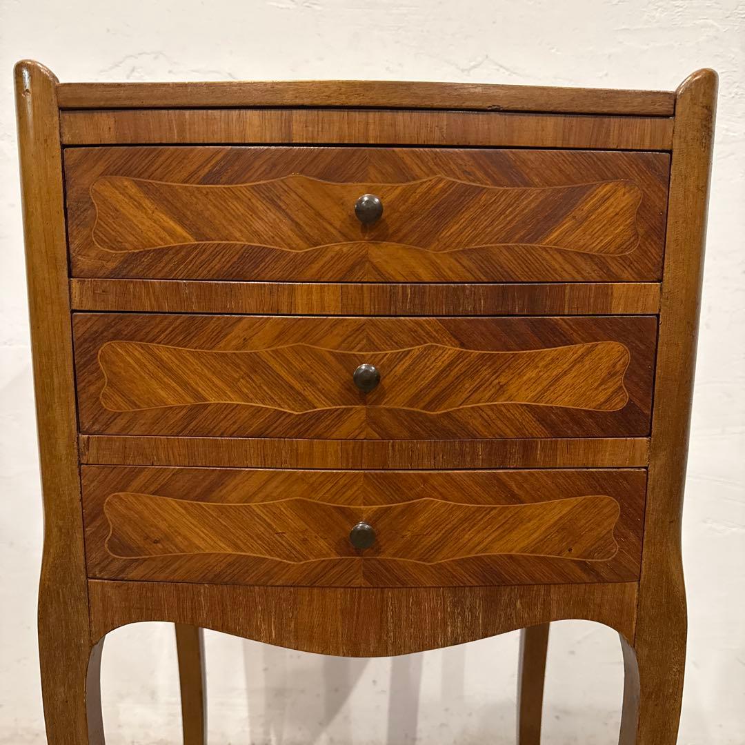 年末年始saleヴィンテージ　木製サイドテーブル　引き出し付き　3段