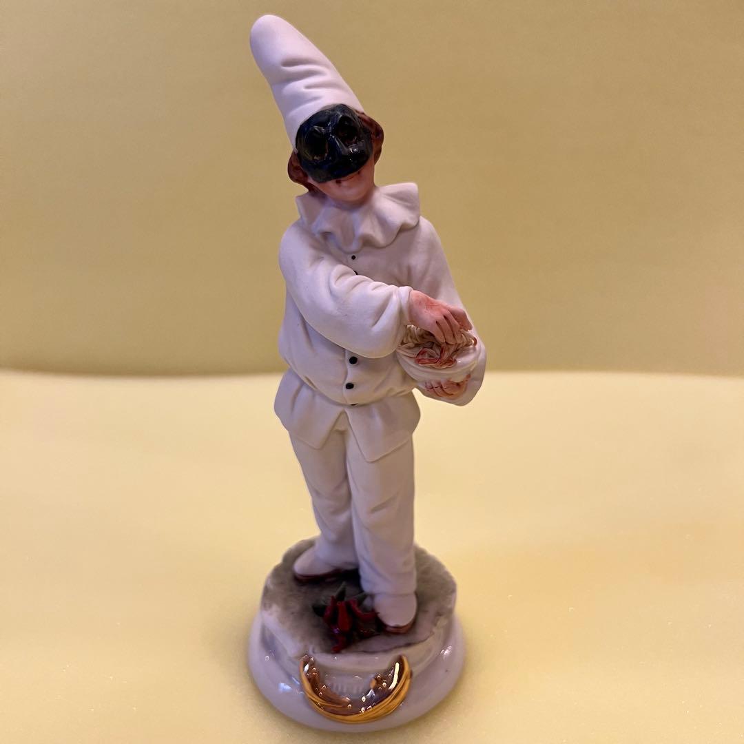 カポディモンテ　イタリア製　陶人形　ピエロ　置物　フィギュア　クリスマス　ギフト