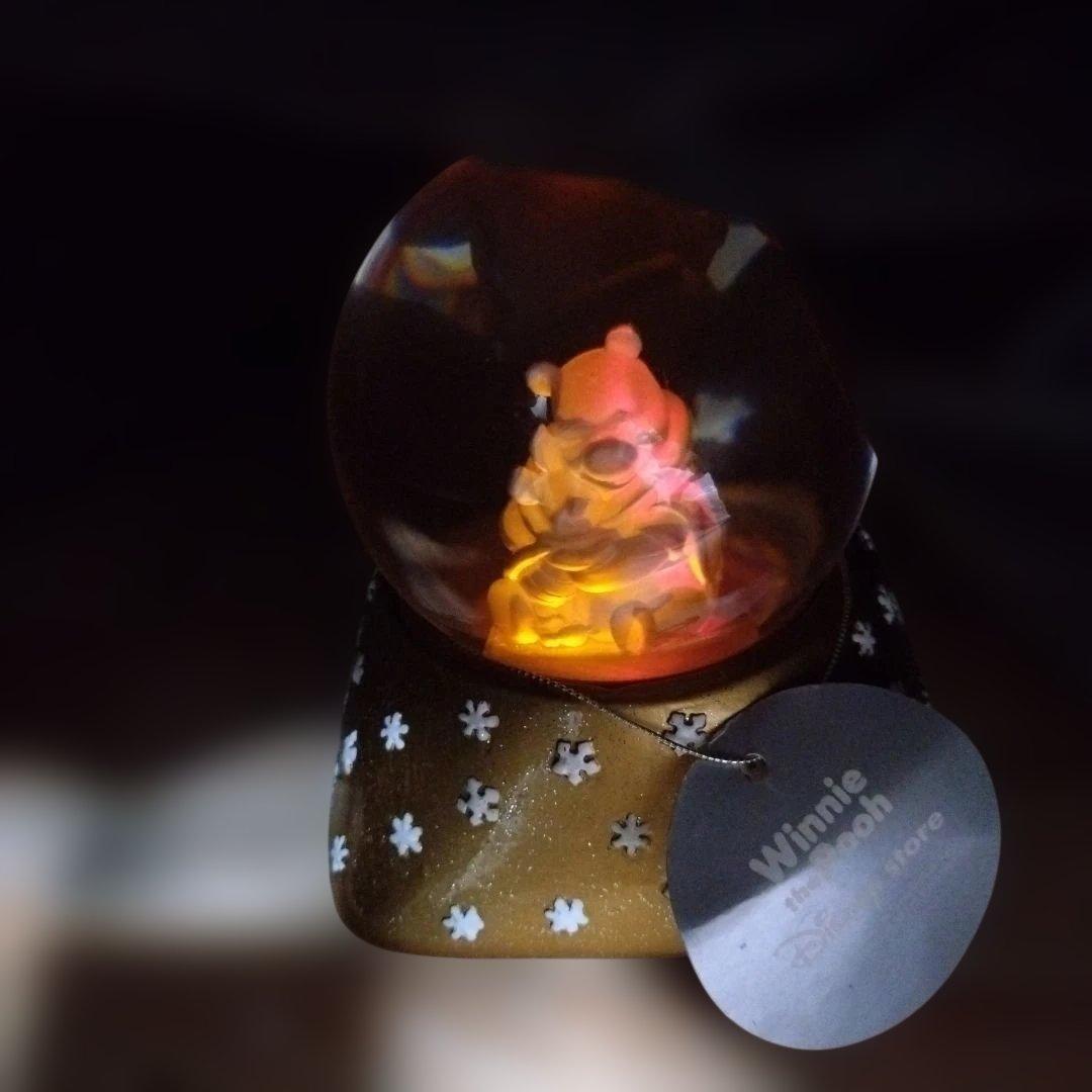 ディズニー くまのプーさん　光るガラスドーム　ティガー&ルー　スノードーム　2点