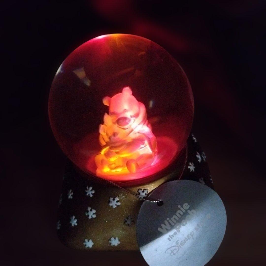 ディズニー くまのプーさん　光るガラスドーム　ティガー&ルー　スノードーム　2点