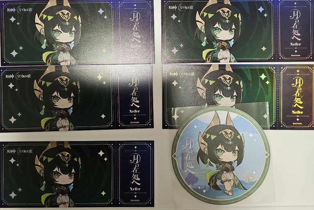 月の在処へ 原神 チケット風ホログラムカード コースター ドゥリン ネフェル