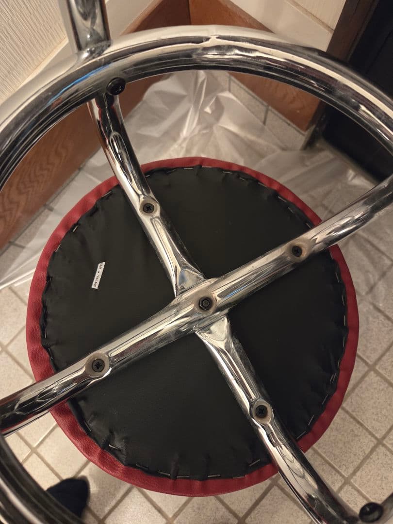 バーカウンターチェア ハイスツール 赤色 オシャレ タイ産