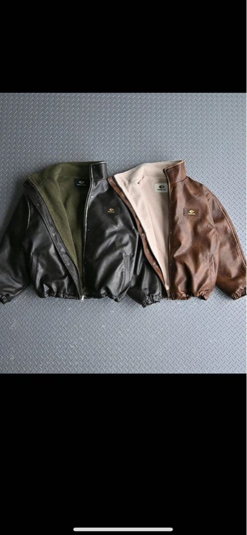 L2084　リバーシブルPUレザージャケット　L（black）　地底人