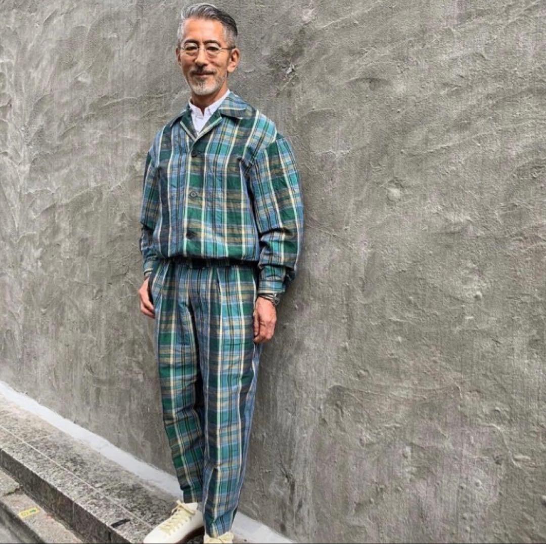 Scye 20th リネンコットン チェック ブルゾンジャケット