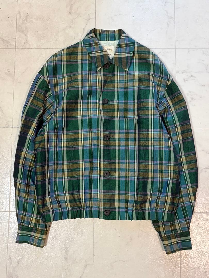 Scye 20th リネンコットン チェック ブルゾンジャケット