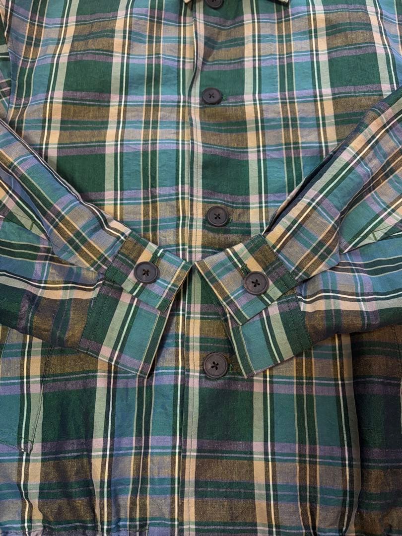 Scye 20th リネンコットン チェック ブルゾンジャケット