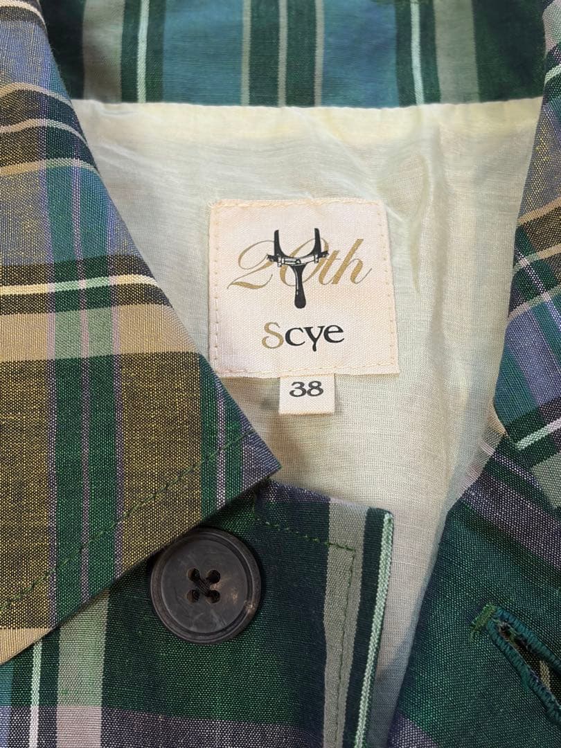 Scye 20th リネンコットン チェック ブルゾンジャケット
