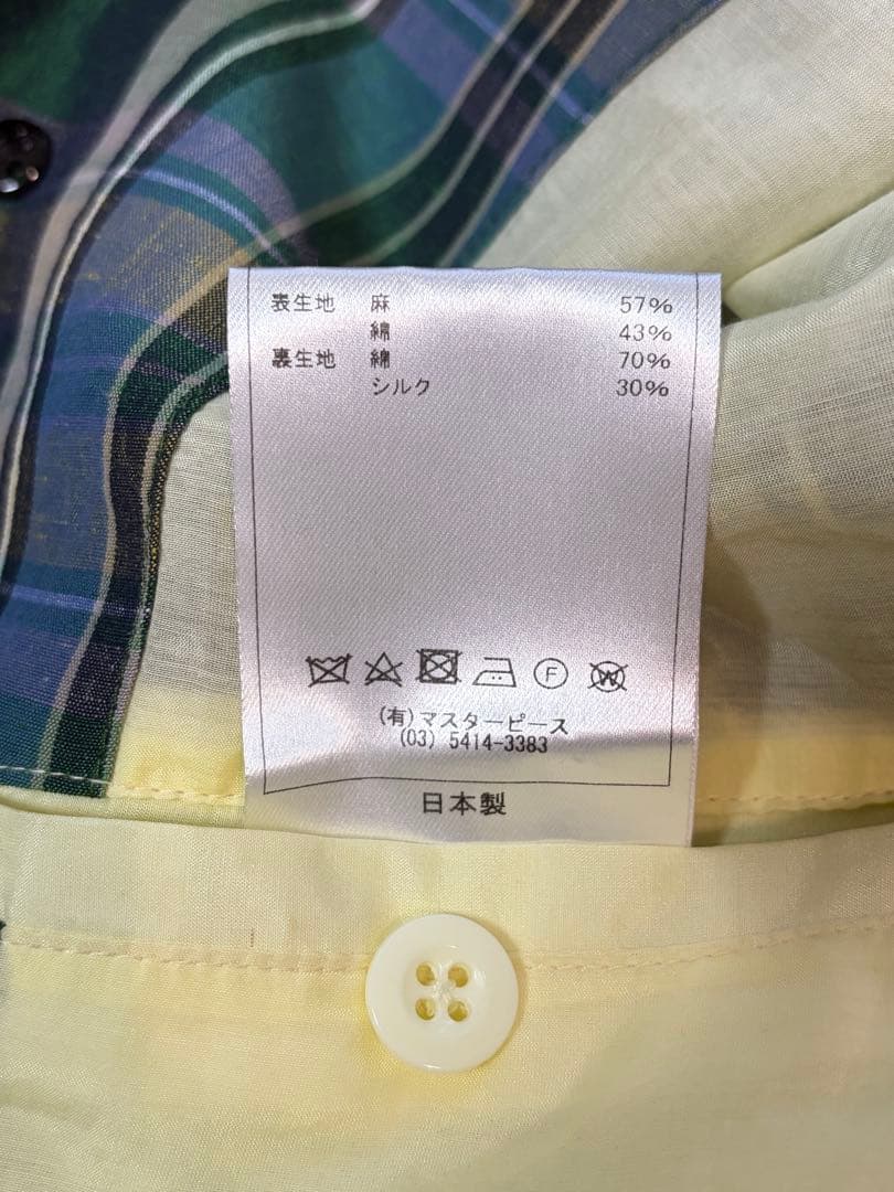 Scye 20th リネンコットン チェック ブルゾンジャケット