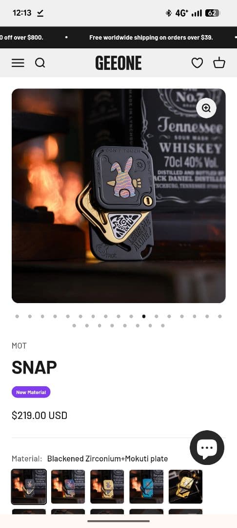 「正規品」MOT SNAP VIP フィジェットトイ　音叉内蔵 ジルコニウム製