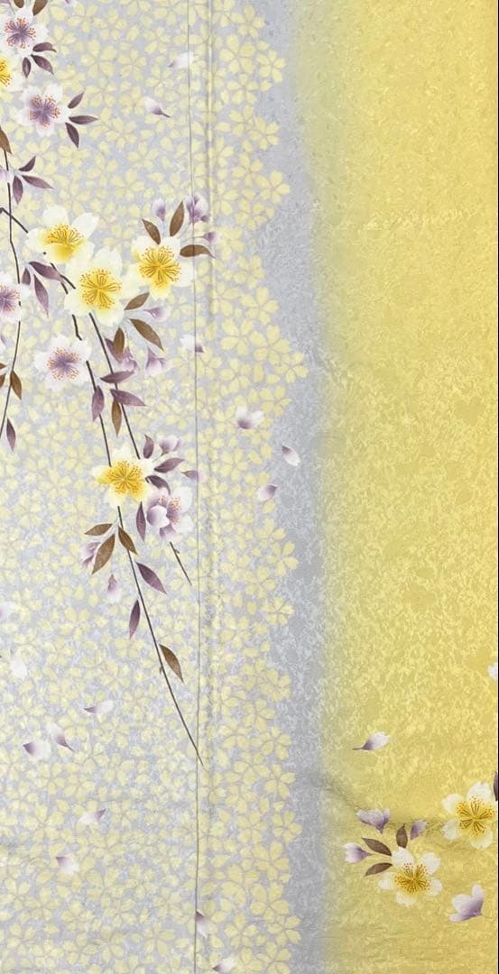 振り袖　フルセット　小柄な方に♪ 正絹長襦袢付　イエロー　桜　成人式　649